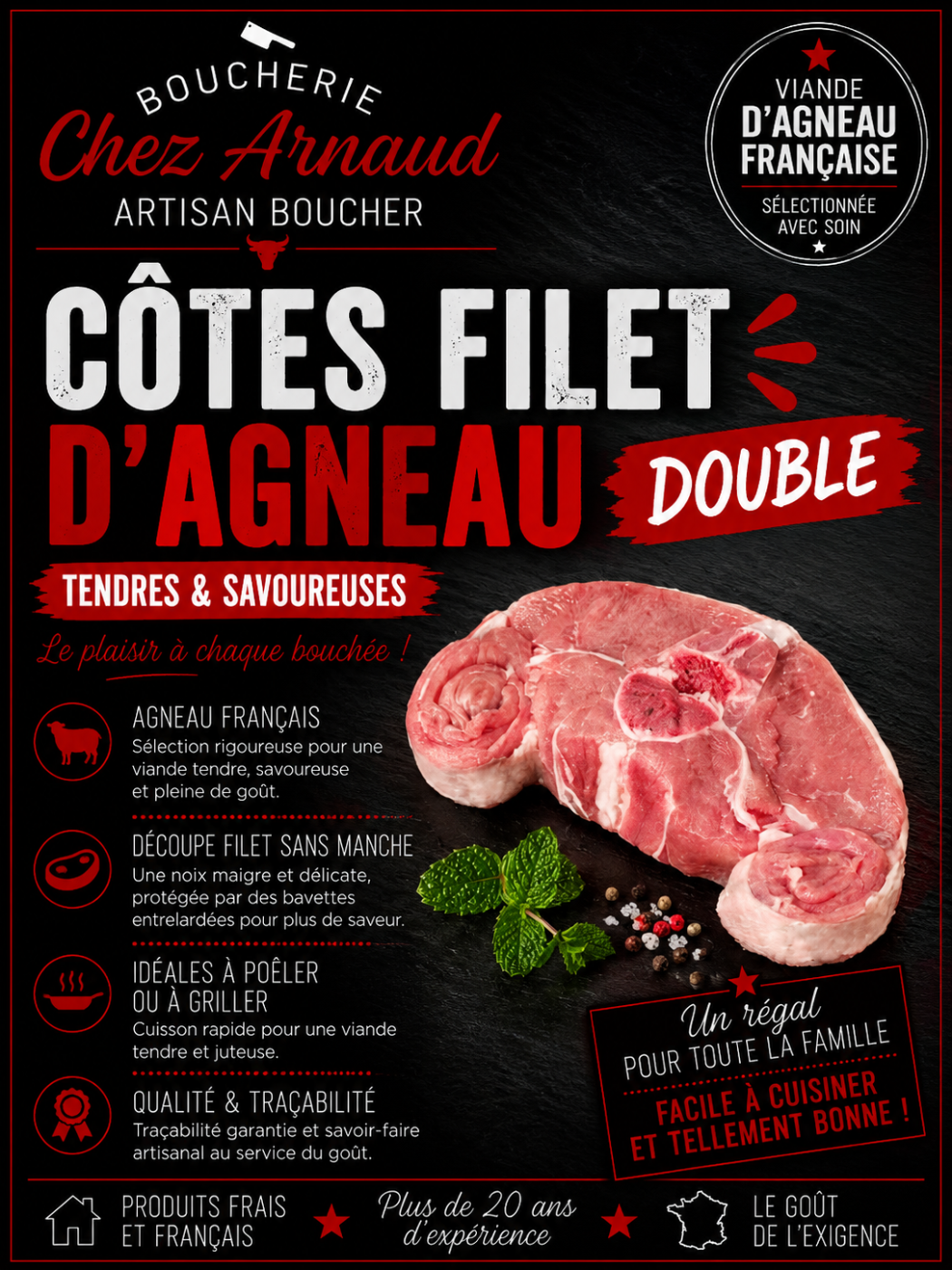 Côte d'agneau double